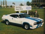 Edsel ford with a Cobra out the front of ford Australia in 1979